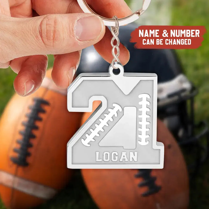 Personalized Football Acrylic Keychain - Gift Idea for Football Lovers