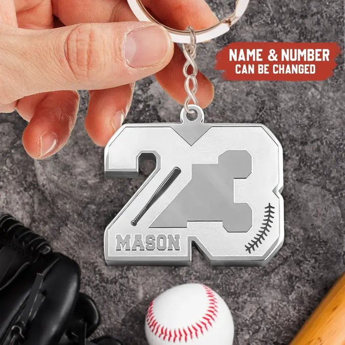 Custom Personalized Baseball Acrylic Keychain - Gift Idea for Baseball Lovers