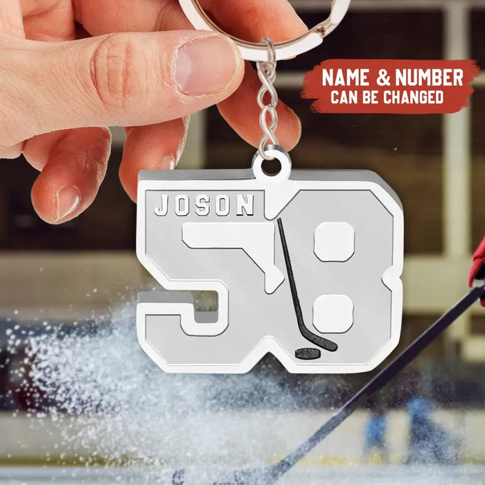 Personalized Ice Hockey Acrylic Keychain - Gift Idea for Hockey Lovers