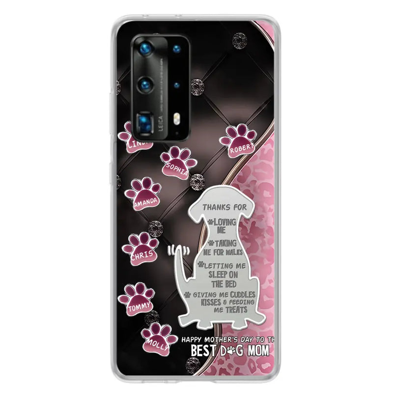 Personalized Memorial Dog Mom Phone Case - Memorial Gift Idea For Dog Lover - Up to 7 Dogs - Thanks For Loving Me - Oppo/Xiaomi/Huawei