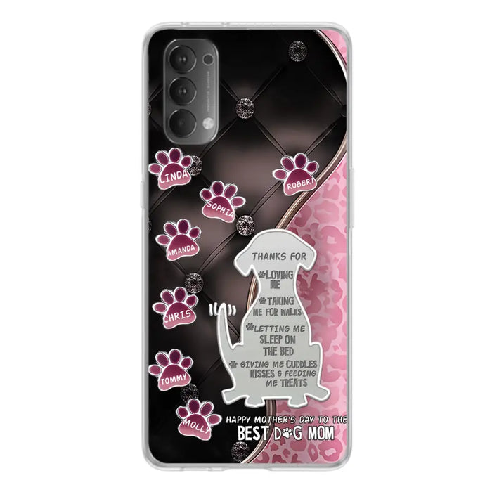 Custom Personalized Memorial Dog Mom Phone Case - Memorial Gift Idea For Dog Lover - Upto 7 Dogs - Thanks For Loving Me - Case For Oppo/Xiaomi/Huawei