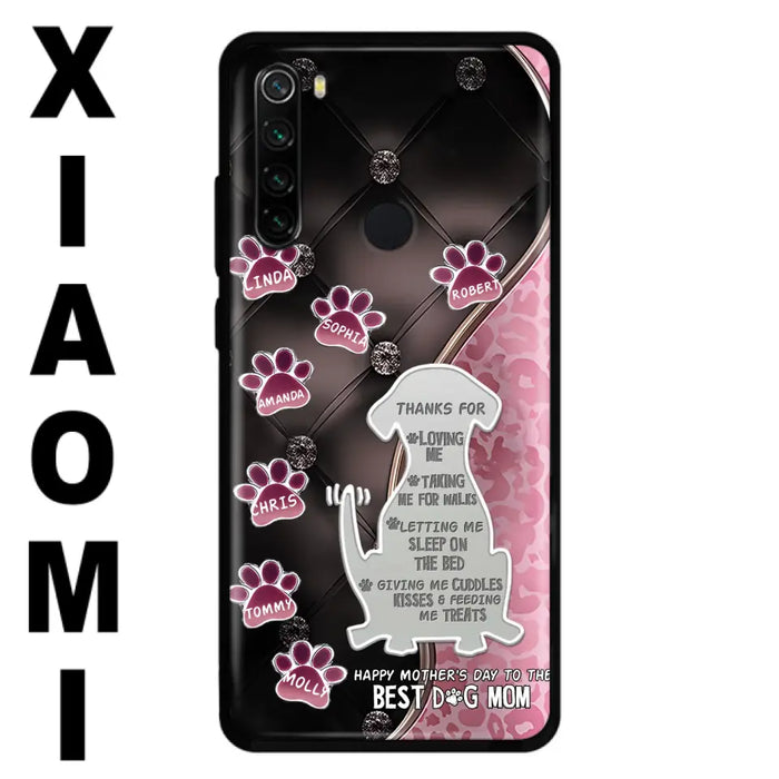 Custom Personalized Memorial Dog Mom Phone Case - Memorial Gift Idea For Dog Lover - Upto 7 Dogs - Thanks For Loving Me - Case For Oppo/Xiaomi/Huawei