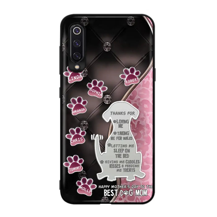 Custom Personalized Memorial Dog Mom Phone Case - Memorial Gift Idea For Dog Lover - Upto 7 Dogs - Thanks For Loving Me - Case For Oppo/Xiaomi/Huawei