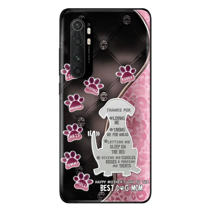 Custom Personalized Memorial Dog Mom Phone Case - Memorial Gift Idea For Dog Lover - Upto 7 Dogs - Thanks For Loving Me - Case For Oppo/Xiaomi/Huawei