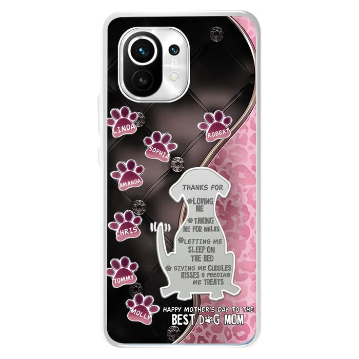 Custom Personalized Memorial Dog Mom Phone Case - Memorial Gift Idea For Dog Lover - Upto 7 Dogs - Thanks For Loving Me - Case For Oppo/Xiaomi/Huawei