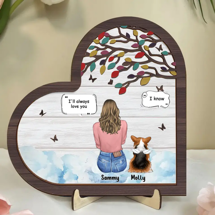 Custom Personalized Memorial Pet 2 Layered Wooden Art - Upto 6 Dogs/Cats/Rabbits - Memorial Gift Idea for Dog/Cat Owners/Mother's Day/Father's Day