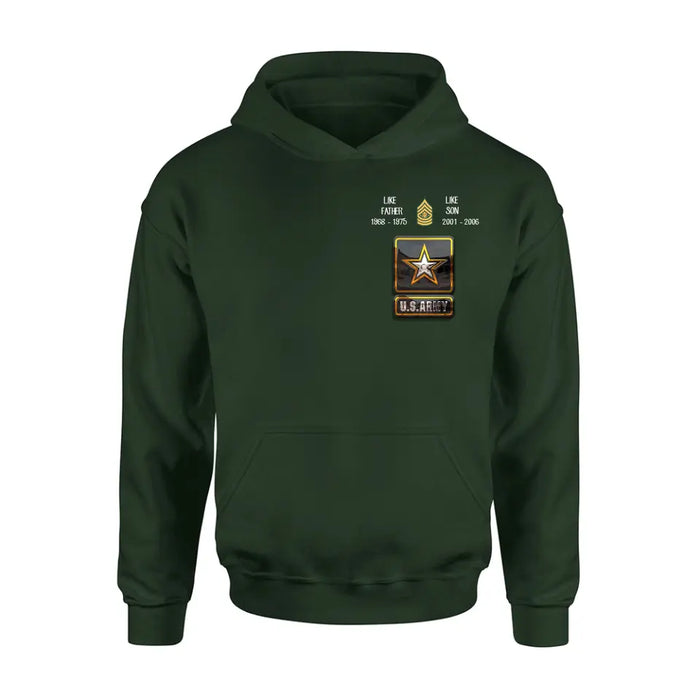 Custom Personalized Veteran Shirt/Hoodie - Father's Day Gift Idea For Dad - Like Father Like Son