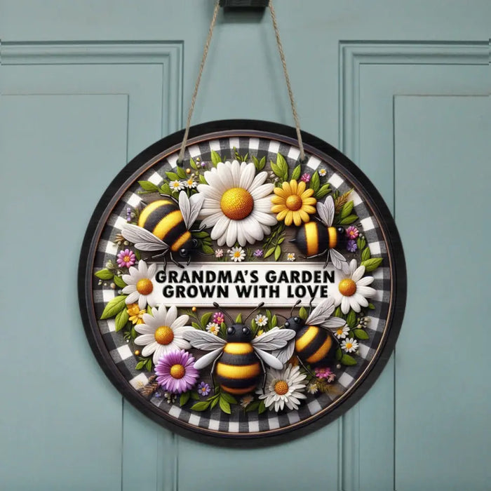 Custom Personalized Grandma Wooden Sign - Mother's Day Gift Idea for Grandma - Grandma's Garden Grown With Love