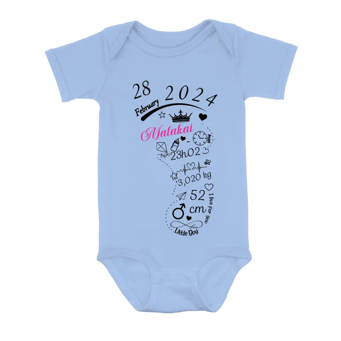 Custom Personalized Feet Baby Onesie - Gift Idea For Your Baby/ Birthday