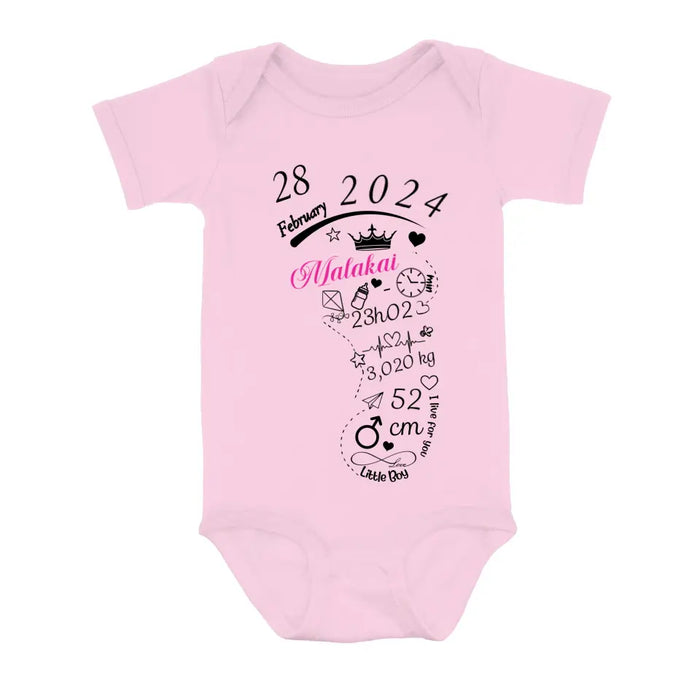 Custom Personalized Feet Baby Onesie - Gift Idea For Your Baby/ Birthday
