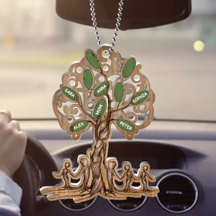 Custom Personalized Tree Of Life Mom Aluminum Car Ornament - Mom With Upto 5 Children - Mother's Day Gift For Mom