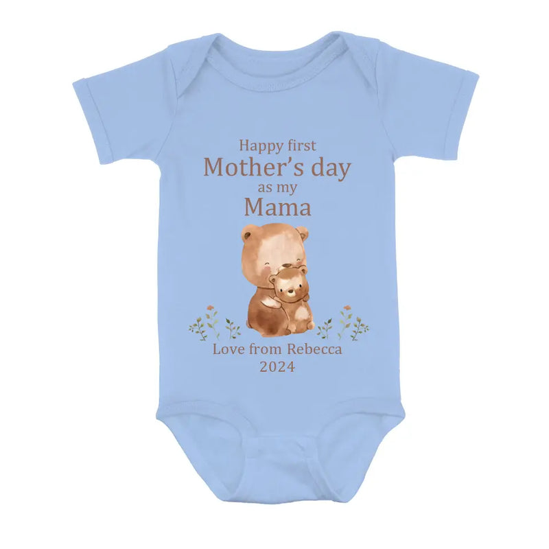 Personalized Happy First Mother's Day Shirt/Baby Onesie - Gift Idea For Mom/Grandma/Baby/Mother's Day
