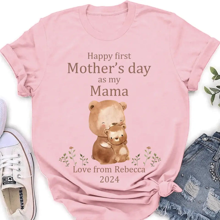 Custom Personalized Happy First Mother's Day Shirt/Baby Onesie - Gift Idea For Mom/ Grandma/ Baby/ Mother's Day
