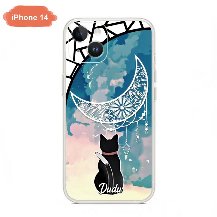 Custom Personalized Black Cat Phone Case - Gift Idea For Cat Lover - Case For iPhone/Samsung