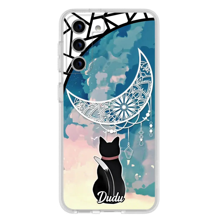 Custom Personalized Black Cat Phone Case - Gift Idea For Cat Lover - Case For iPhone/Samsung