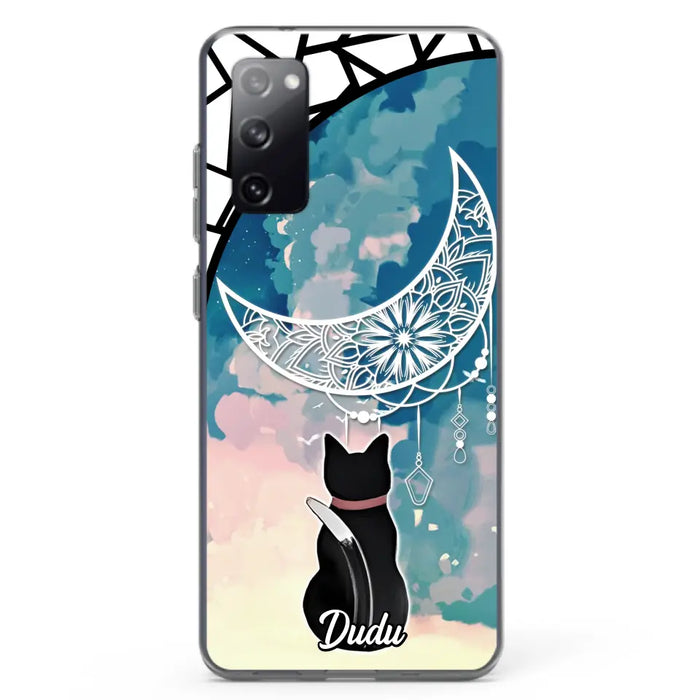 Custom Personalized Black Cat Phone Case - Gift Idea For Cat Lover - Case For iPhone/Samsung