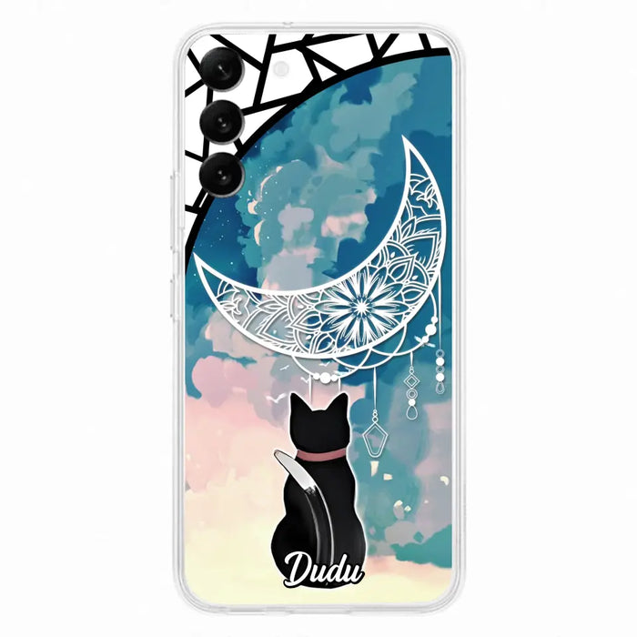 Custom Personalized Black Cat Phone Case - Gift Idea For Cat Lover - Case For iPhone/Samsung