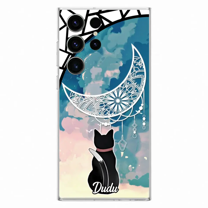 Custom Personalized Black Cat Phone Case - Gift Idea For Cat Lover - Case For iPhone/Samsung