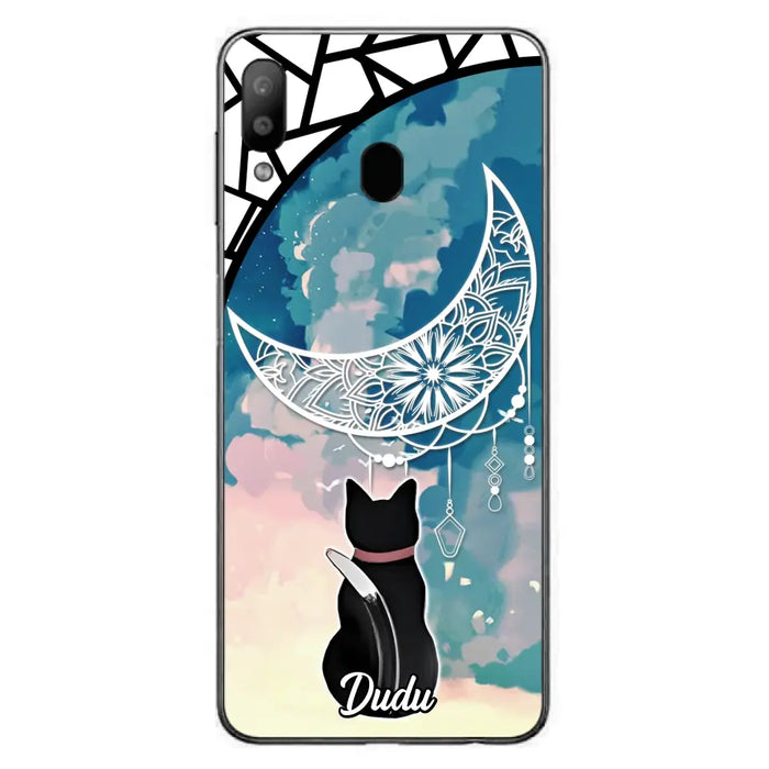 Custom Personalized Black Cat Phone Case - Gift Idea For Cat Lover - Case For iPhone/Samsung