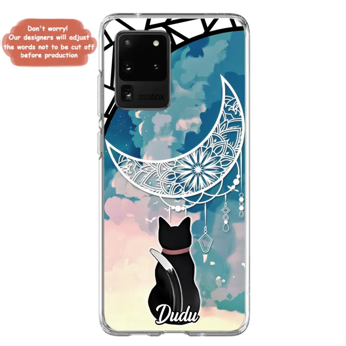 Custom Personalized Black Cat Phone Case - Gift Idea For Cat Lover - Case For iPhone/Samsung