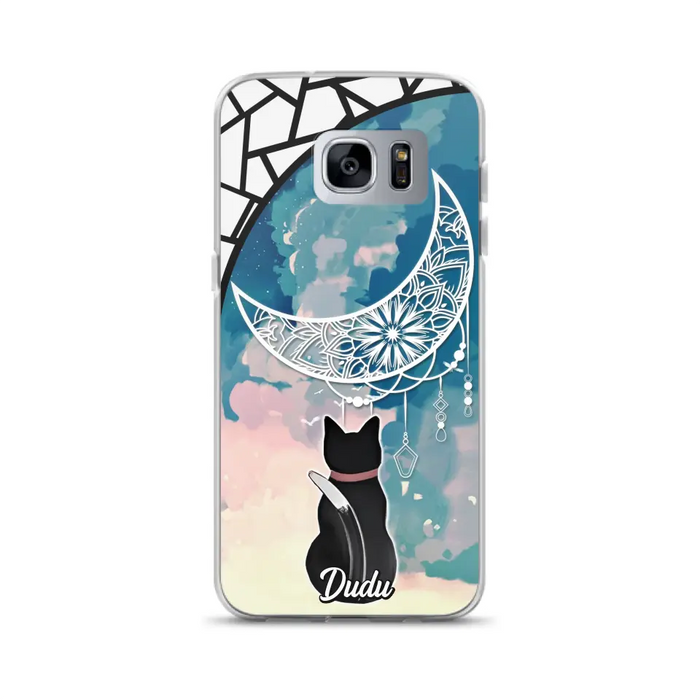 Custom Personalized Black Cat Phone Case - Gift Idea For Cat Lover - Case For iPhone/Samsung