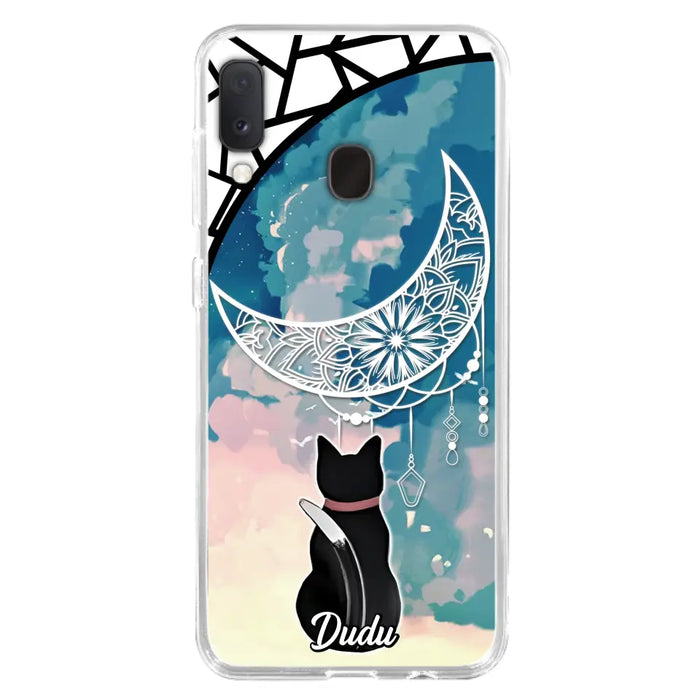 Custom Personalized Black Cat Phone Case - Gift Idea For Cat Lover - Case For iPhone/Samsung