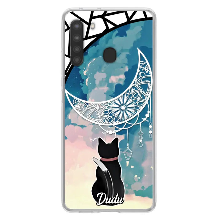 Custom Personalized Black Cat Phone Case - Gift Idea For Cat Lover - Case For iPhone/Samsung