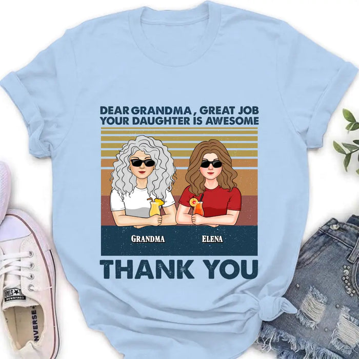 Custom Personalized Grandma Shirt/Hoodie - Upto 4 Kids - Mother's Day Gift For Grandma/Mom -  Dear Grandma Great Job