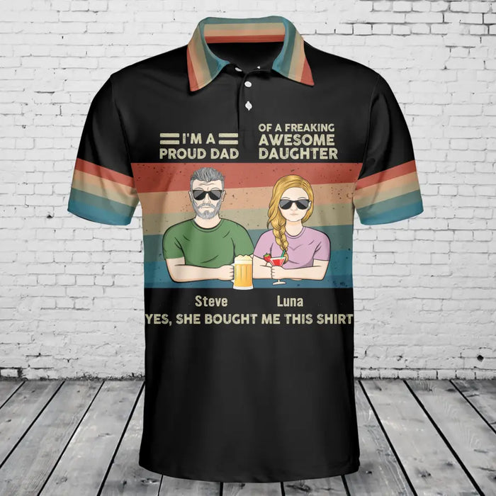 Custom Personalized Dad Polo Shirt - Father's Day Gift Idea for Dad - I'm A Proud Dad