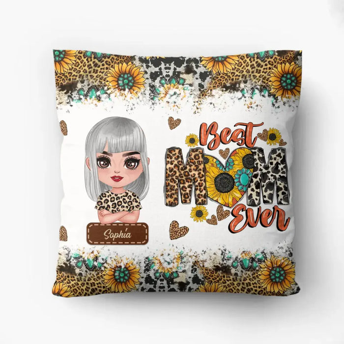 Custom Personalized Mom Pillow Cover - Mother's Day Gift Idea - Best Mom Ever