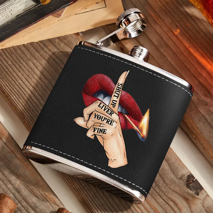 Custom Personalized Leather Flask - Gift Idea for Friends/Besties