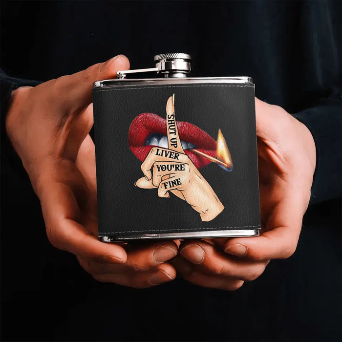 Custom Personalized Leather Flask - Gift Idea for Friends/Besties