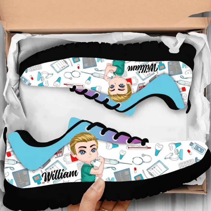 Custom Personalized Male Nurse Sneakers - Gift Idea For Nurse/Birthday Gift