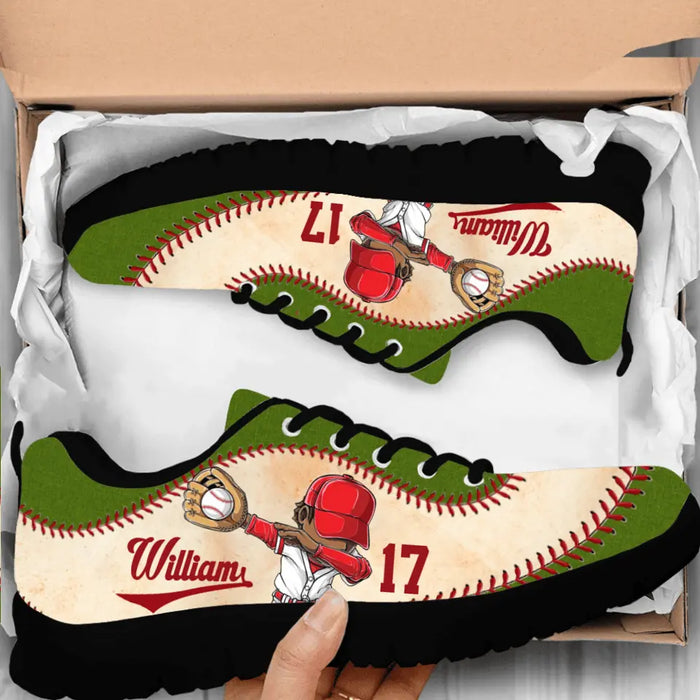 Custom Personalized Baseball Sneakers - Gift Idea For Baseball Lover/ Birthday/ Father's Day 2023