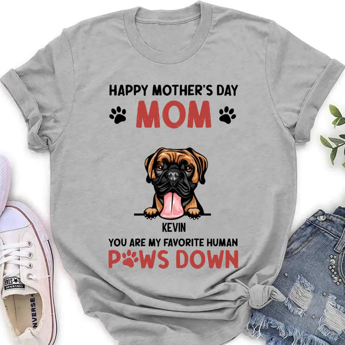 Custom Personalized Dog Mom Shirt/ Hoodie - Upto 5 Dogs - Mother's Day Gift Idea for Dog Lovers - Happy Mother's Day