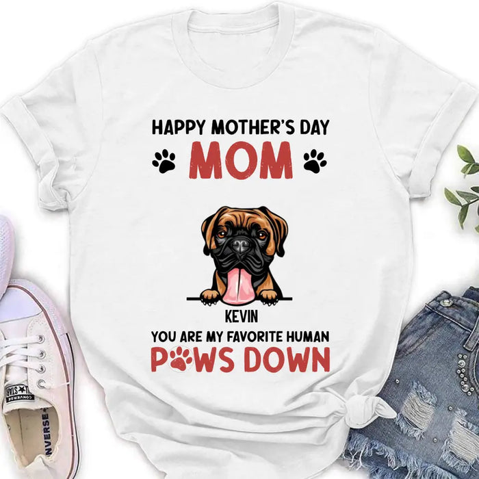 Custom Personalized Dog Mom Shirt/ Hoodie - Upto 5 Dogs - Mother's Day Gift Idea for Dog Lovers - Happy Mother's Day