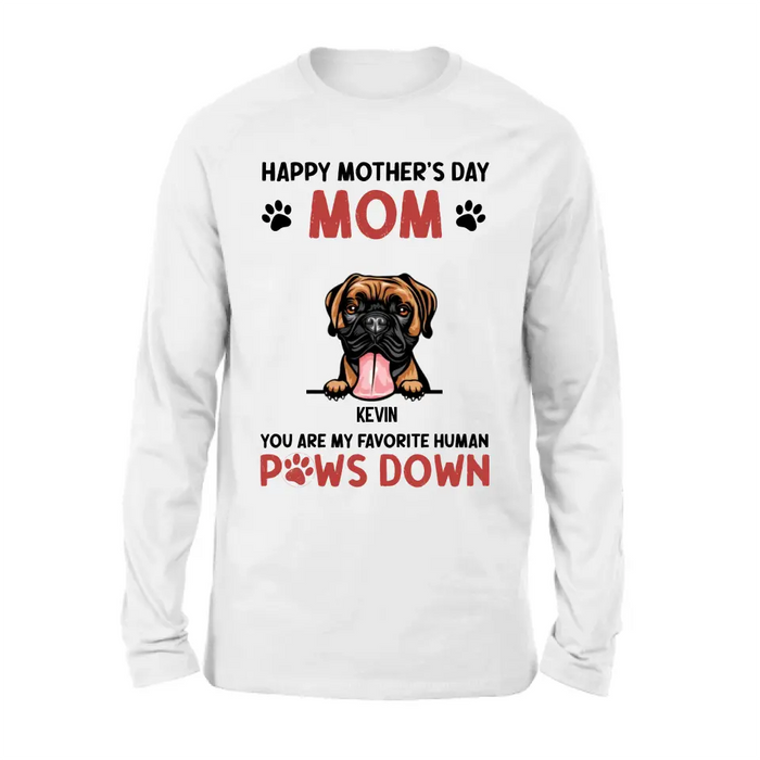 Custom Personalized Dog Mom Shirt/ Hoodie - Upto 5 Dogs - Mother's Day Gift Idea for Dog Lovers - Happy Mother's Day