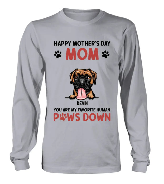 Custom Personalized Dog Mom Shirt/ Hoodie - Upto 5 Dogs - Mother's Day Gift Idea for Dog Lovers - Happy Mother's Day
