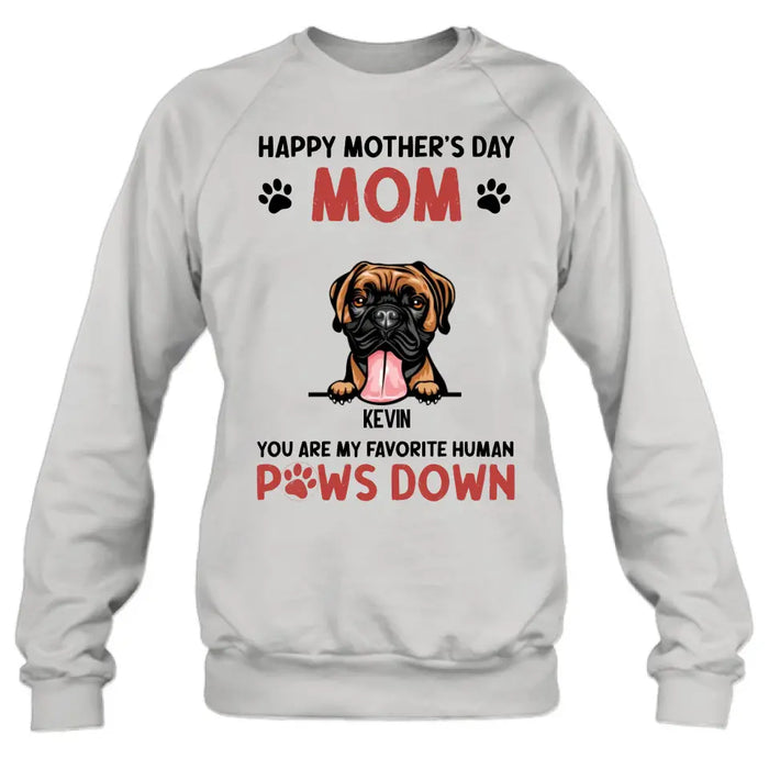 Custom Personalized Dog Mom Shirt/ Hoodie - Upto 5 Dogs - Mother's Day Gift Idea for Dog Lovers - Happy Mother's Day