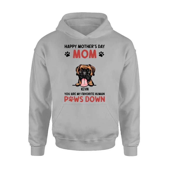 Custom Personalized Dog Mom Shirt/ Hoodie - Upto 5 Dogs - Mother's Day Gift Idea for Dog Lovers - Happy Mother's Day