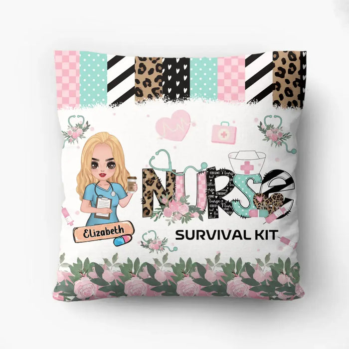 Custom Personalized Nurse Pillow Cover - Gift Idea For Nurse/ Mother's Day/ Birthday - Nurse Survival Kit