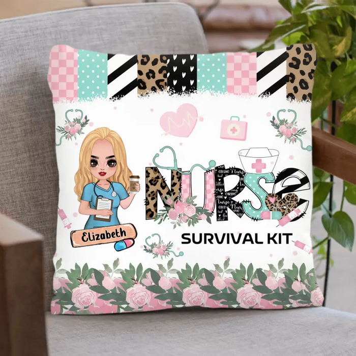 Custom Personalized Nurse Pillow Cover - Gift Idea For Nurse/ Mother's Day/ Birthday - Nurse Survival Kit