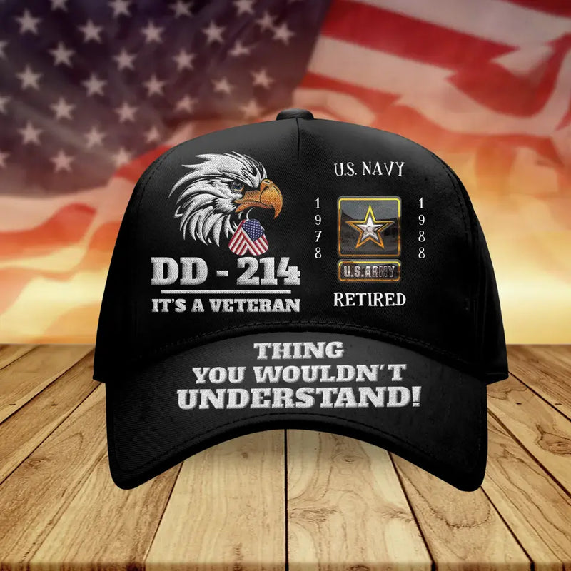 Personalized Veteran Baseball Cap - Father's Day Gift Idea for Veteran - It's A Veteran