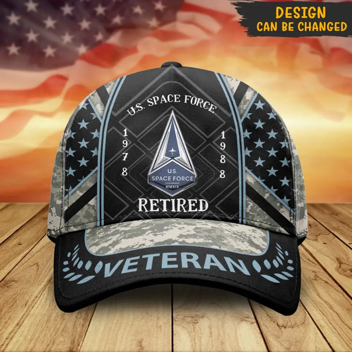 Custom Personalized Retired Veteran Baseball Cap - Father's Day Gift Idea for Veteran