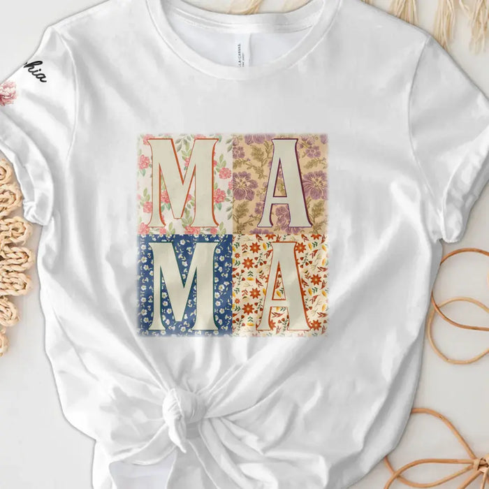 Custom Personalized Retro Boho Grandma T-Shirt- Upto 8 Kids - Mother's Day Gift Idea For Grandma/ Mom