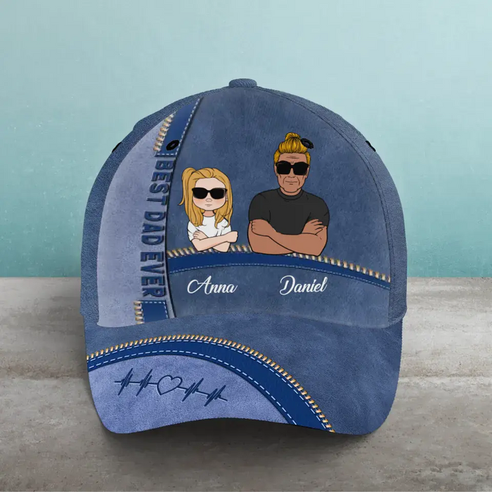 Custom Personalized Mom/ Dad Baseball Cap - Gift Idea For Mother's Day/ Father's Day with up to 3 Kids - Best Dad Ever