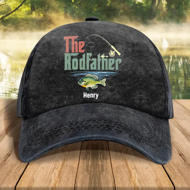 Personalized Fishing Dad Baseball Cap - Up to 5 Fishes - Gift Idea For Father's Day/Fishing Lover - The Rodfather