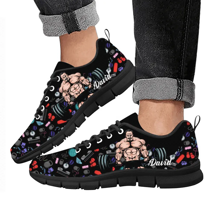 Personalized Muscle Up Buttercup Sneaker - Birthday, Funny, Motivation - Gift For Fitness Lovers, Gymers - Muscle Up Buttercup & Drink Your Effing Water