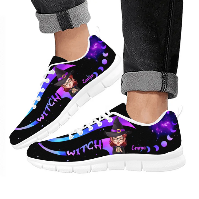 Custom Personalized Witch Sneakers - Gift for Halloween - Witch By Nature Bitch By Choice