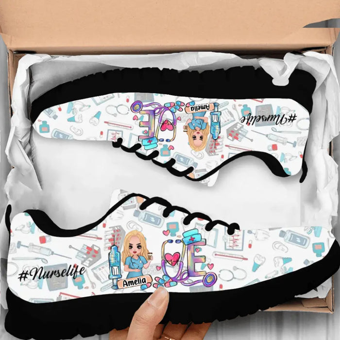 Custom Personalized Nurse Sneakers - Gift Idea For Nurse - Love Nurse Life